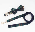 Tweed Tartan Dog Collar Bow Tie Leash Matching Harness,Poo Bag,Coat Pet Accessories