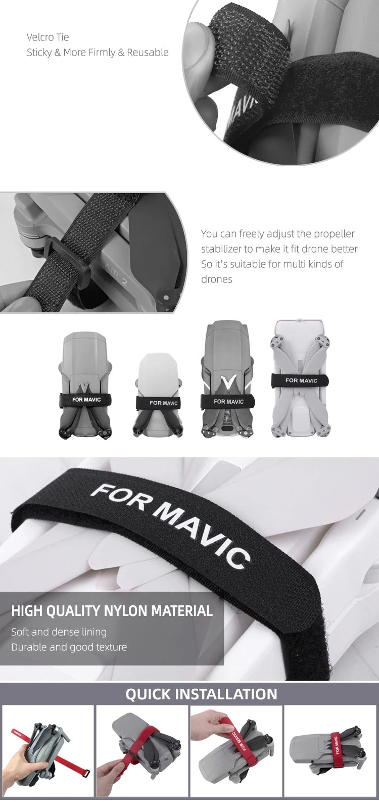 Propeller Holder Wings Fixed Stabilizers Protective Prop Blades Strap for DJI Mini 5 4 3 Pro Mini 4K Air 3 3S Drone Accessories