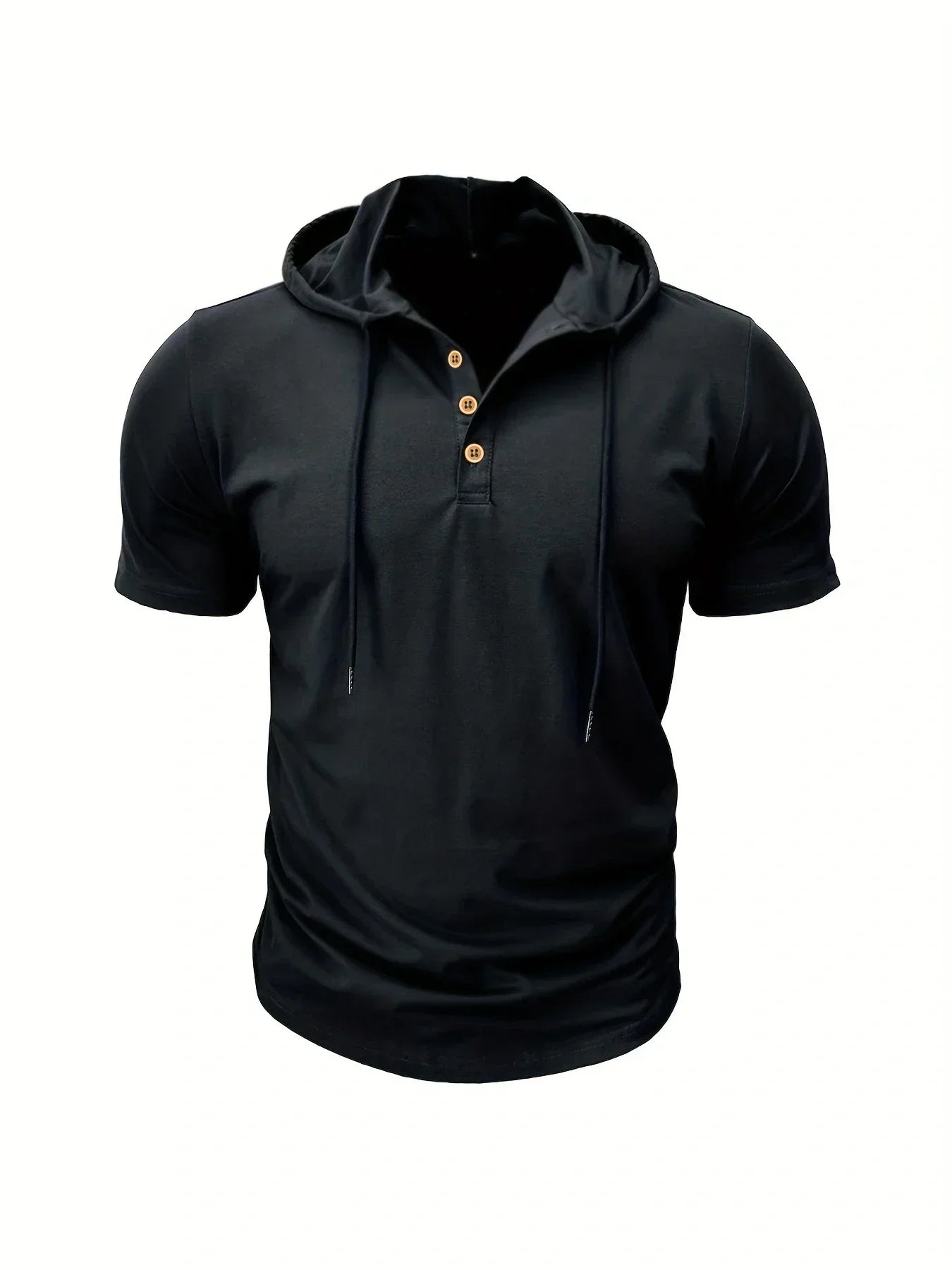 Men's T Shirt Summer Slim Fitness Hooded Short-Sleeved Tees Male Lightweight Hoodie Fitness Breathable Sports Tops