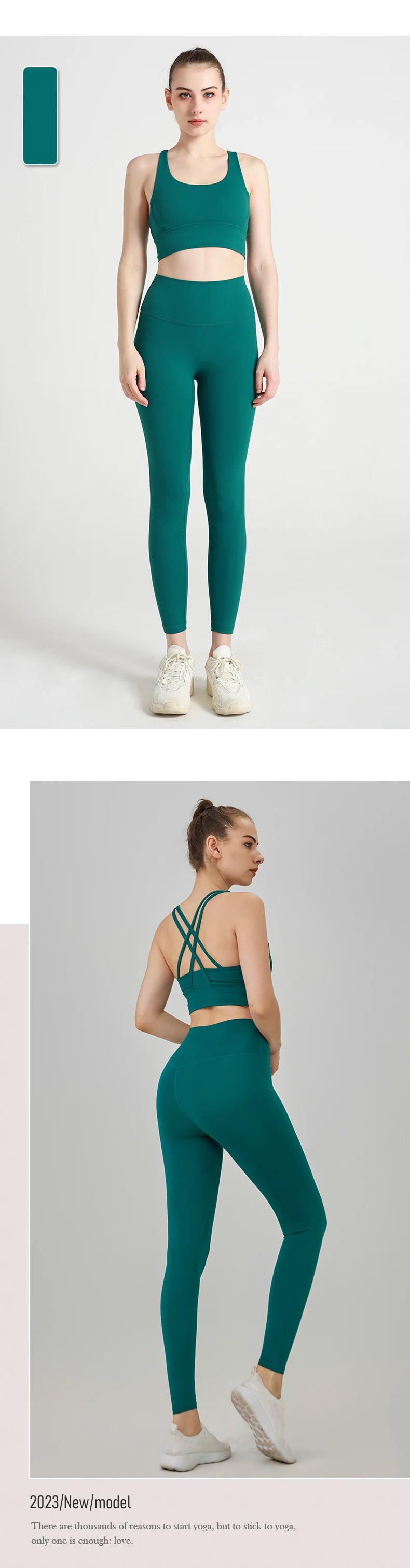 2024 New 2 Piece Yoga Clothes Women's Tracksuit Quick Dry Set Breathable Fitness Suit Fitness Clothing Sports Bra Leggings Suit