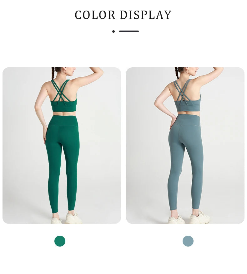 2024 New 2 Piece Yoga Clothes Women's Tracksuit Quick Dry Set Breathable Fitness Suit Fitness Clothing Sports Bra Leggings Suit