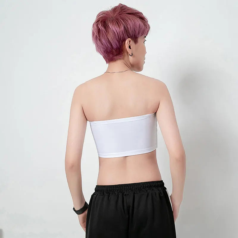 Women Chest Binder Lesbian Trans Crop Top Flat Breast Binder Bra Les Corset Stretch Body Shaping Buckle Tomboy Bra Tanks