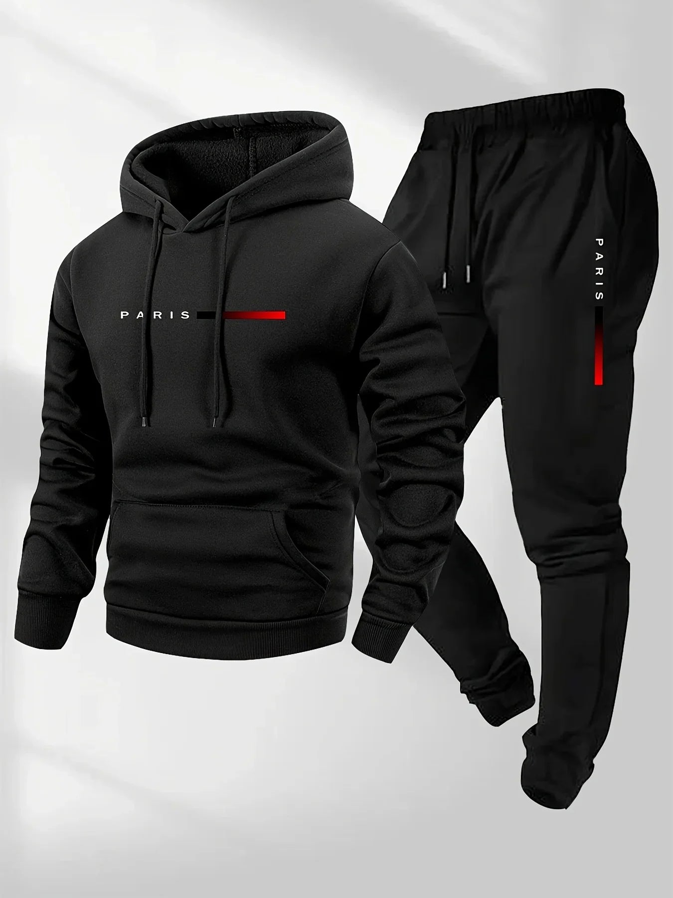 2025 letter printed sportswear set men's hooded sweatshirt long pants set spring and autumn winter warm suit