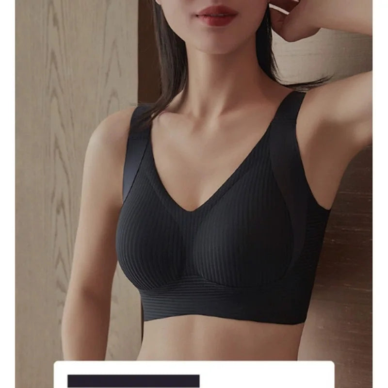 Lingerie women's bra anti-sagging large size adjustable seamless breast bra for women comfortable sexy