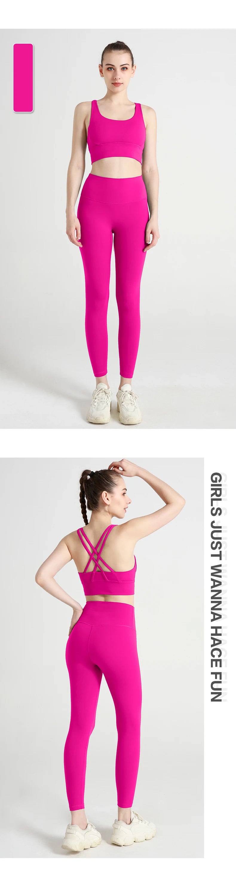 2024 New 2 Piece Yoga Clothes Women's Tracksuit Quick Dry Set Breathable Fitness Suit Fitness Clothing Sports Bra Leggings Suit