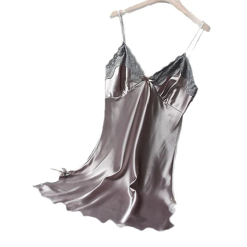 Lingerie Multi-Colors Optional Sexy Nightwear for Women Hot Lace Strappy Nightgown Home Sleepwear with Strap