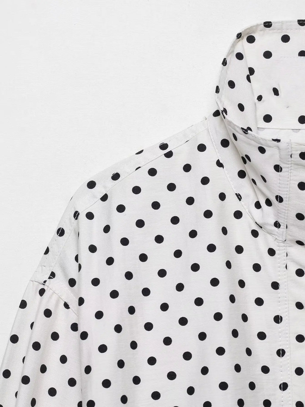 HH Woman Autumn Long Sleeves Turtleneck Zipper With Pockets Drawstring Casual Coats Women Fashion Polka Dot Printed Jacket