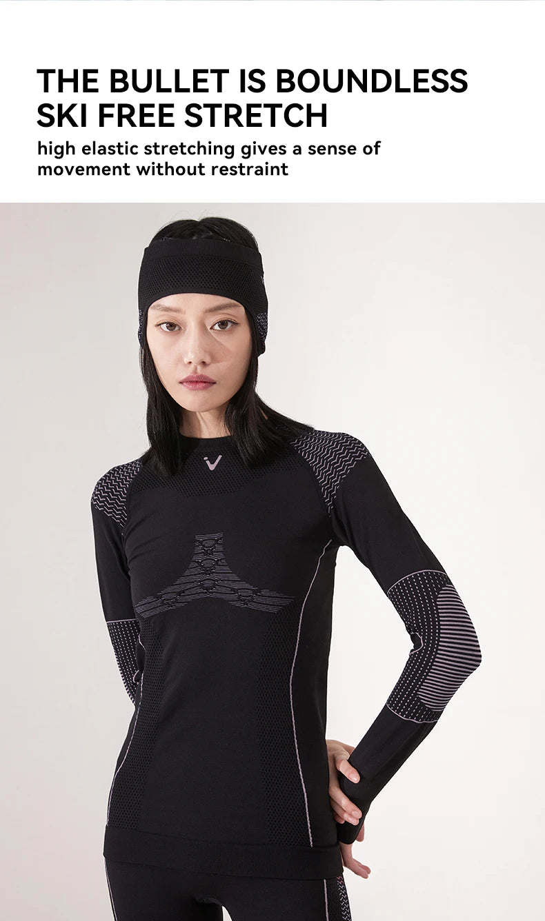 VECTOR Men Women Ski Thermal Underwear Sets Quick Dry Functional Compression Tracksuit Tight Snowboarding Tops and Pants Adult