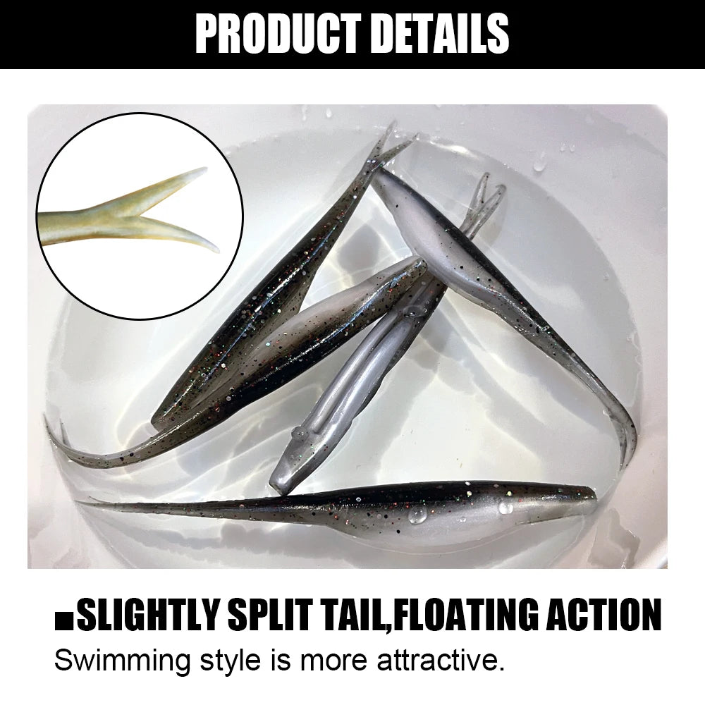 Spinpoler TPR Jerk Shad Slightly Forked Tail Floating Artificial Silicone Swimbait Fishing Lure For Zander Pike Perch Bass Pesca