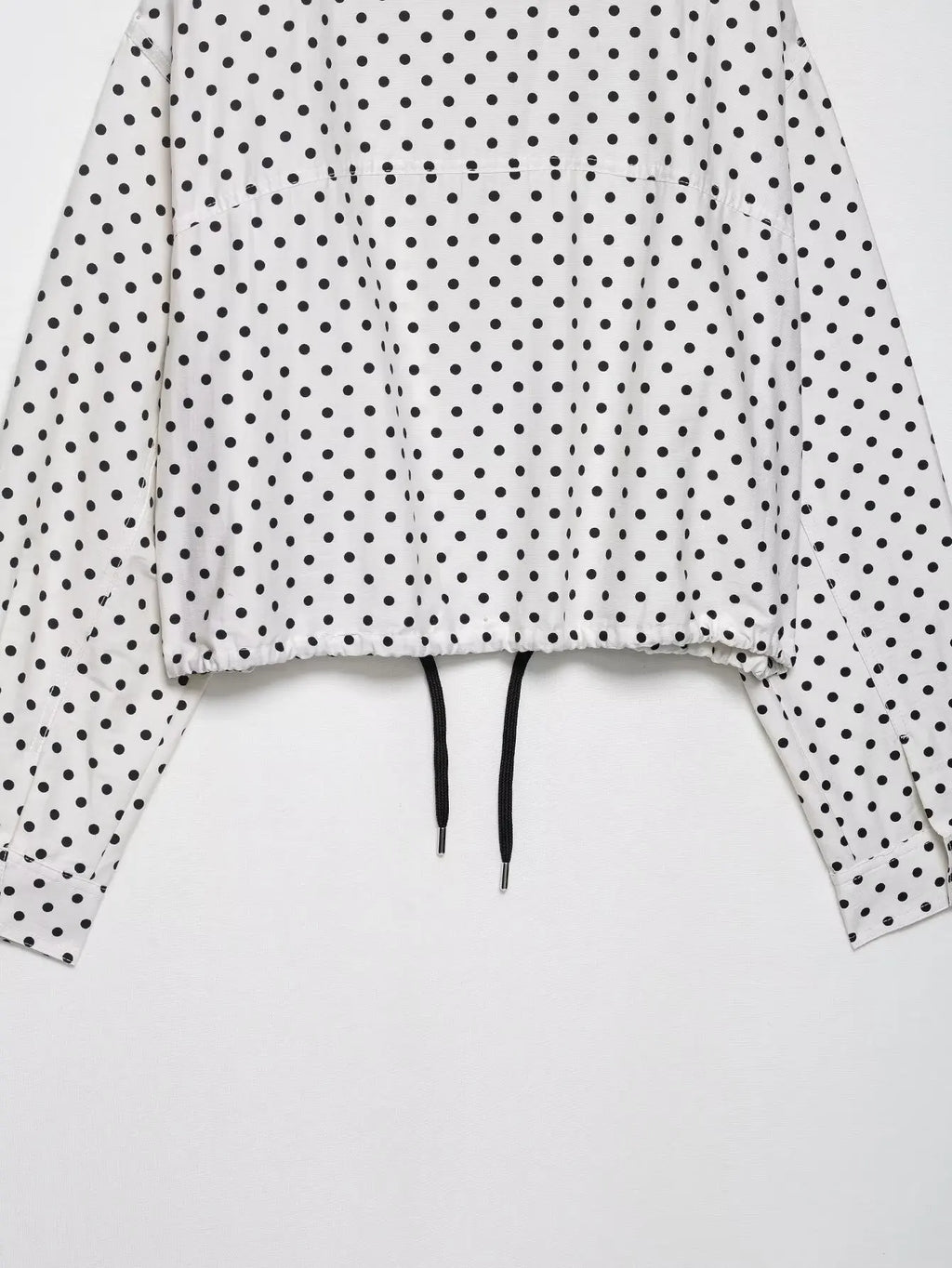 HH Woman Autumn Long Sleeves Turtleneck Zipper With Pockets Drawstring Casual Coats Women Fashion Polka Dot Printed Jacket
