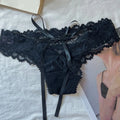 Lingerie Bow Lace Flower Panties Seamless Low Waist Lace Mesh Briefs Transparent Lace-up Briefs Girl