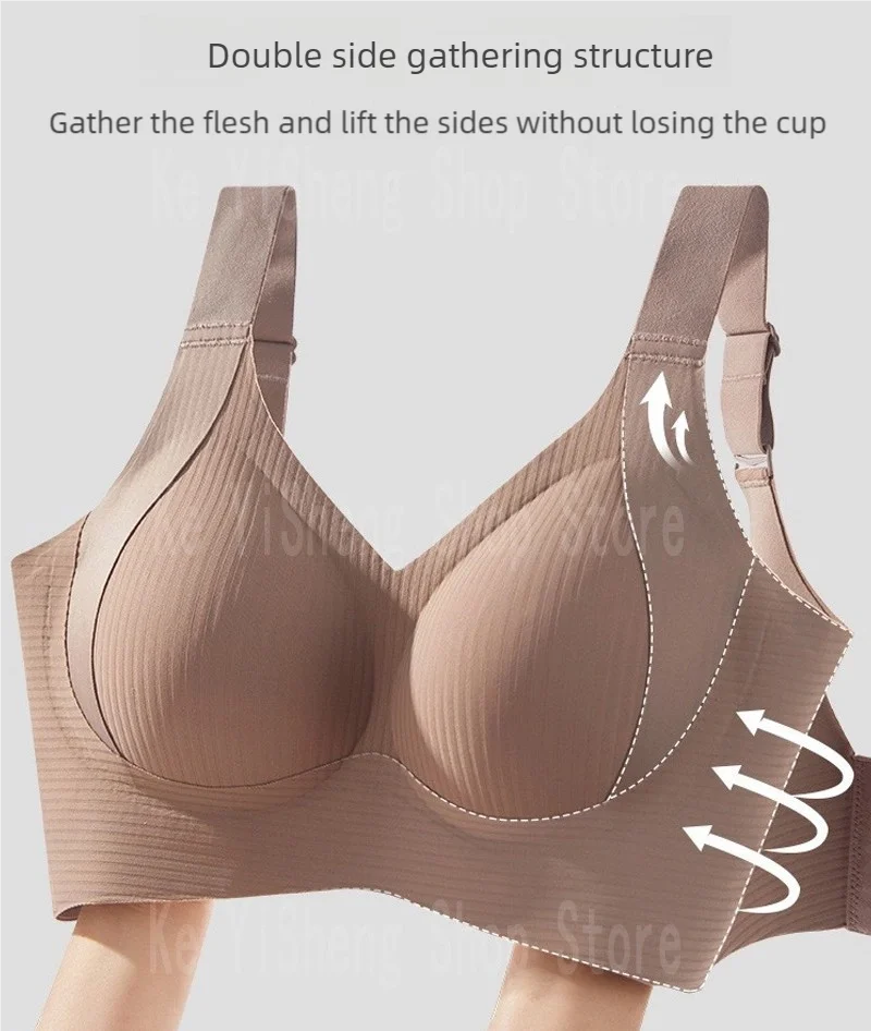 Lingerie women's bra anti-sagging large size adjustable seamless breast bra for women comfortable sexy
