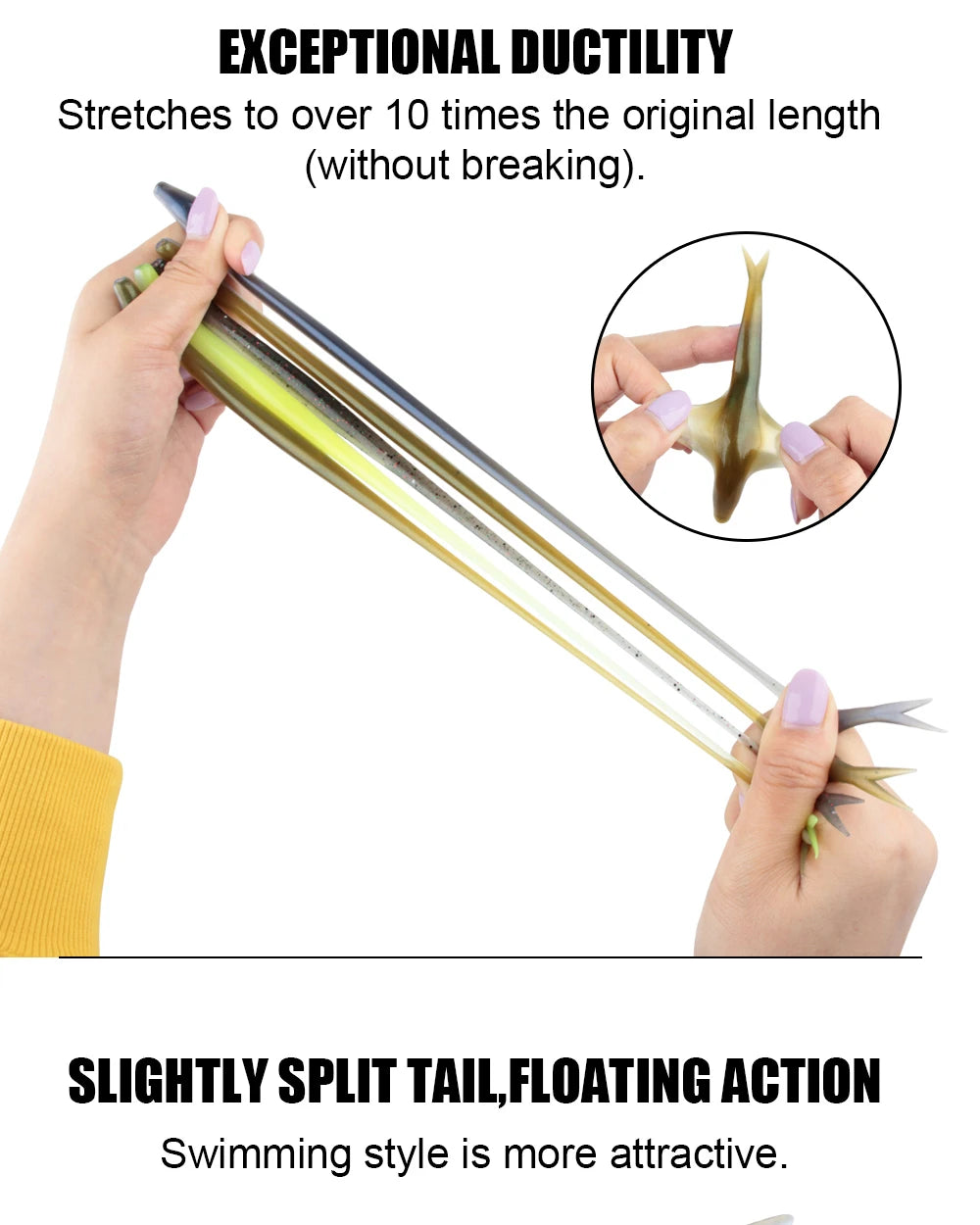 Spinpoler TPR Jerk Shad Slightly Forked Tail Floating Artificial Silicone Swimbait Fishing Lure For Zander Pike Perch Bass Pesca