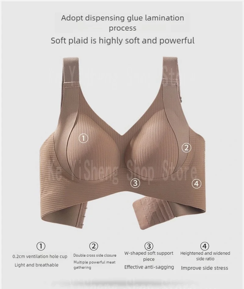 Lingerie women's bra anti-sagging large size adjustable seamless breast bra for women comfortable sexy