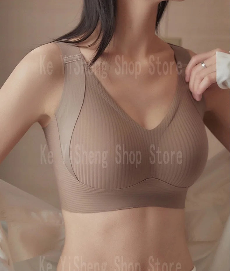 Lingerie women's bra anti-sagging large size adjustable seamless breast bra for women comfortable sexy