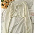 Summer Women Thin Sunscreen Cardigan Lace-up Knitwear Tops Female Korean Style Lantern Sleeve Short Coat Casual Sun Protected