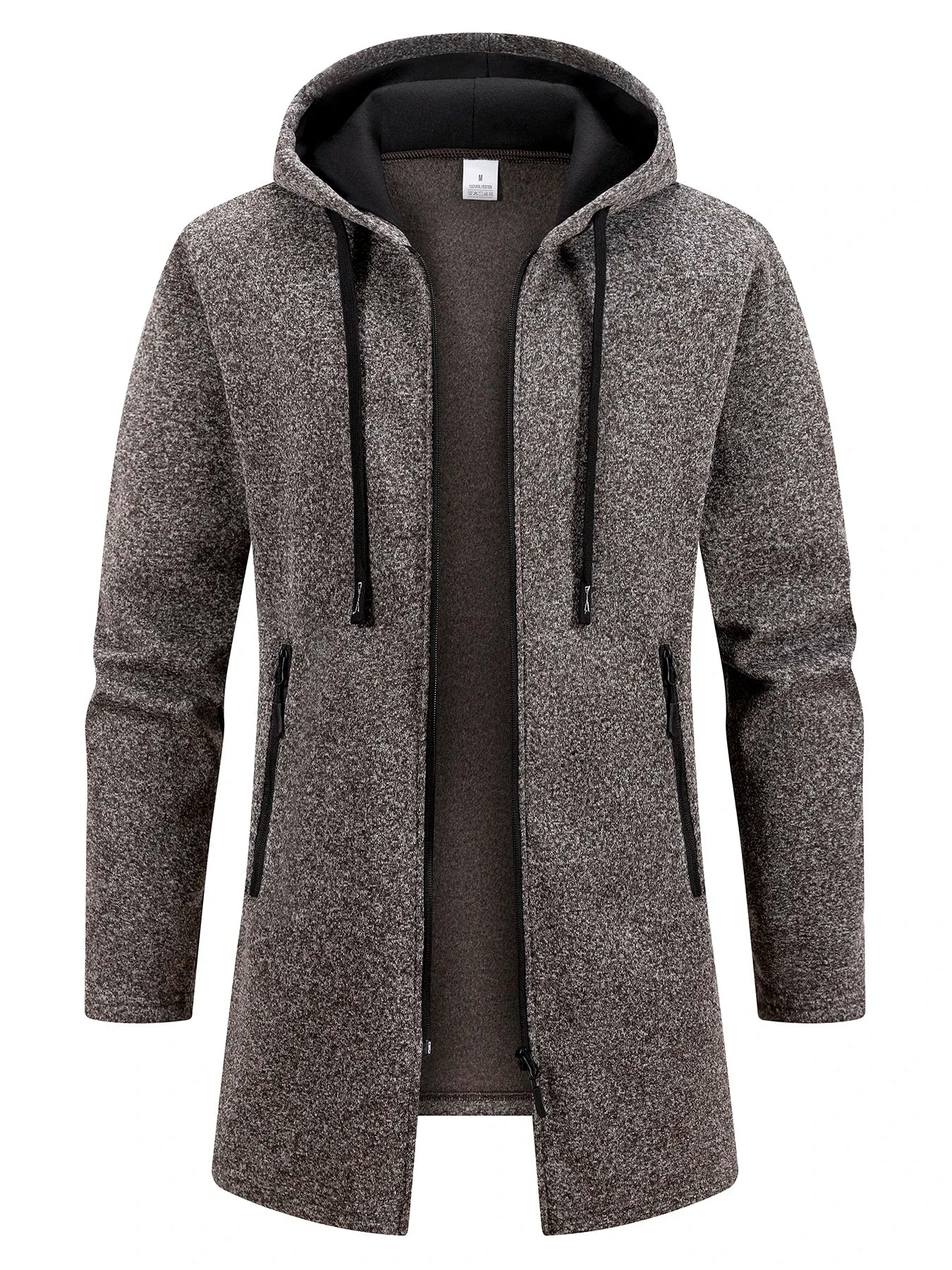 New Streetwear Men's Long Sleeve Sweatshirts for Men Zipper Hooded Oversize Winter Warm Jacket Coat Outdoor Tracksuit Men