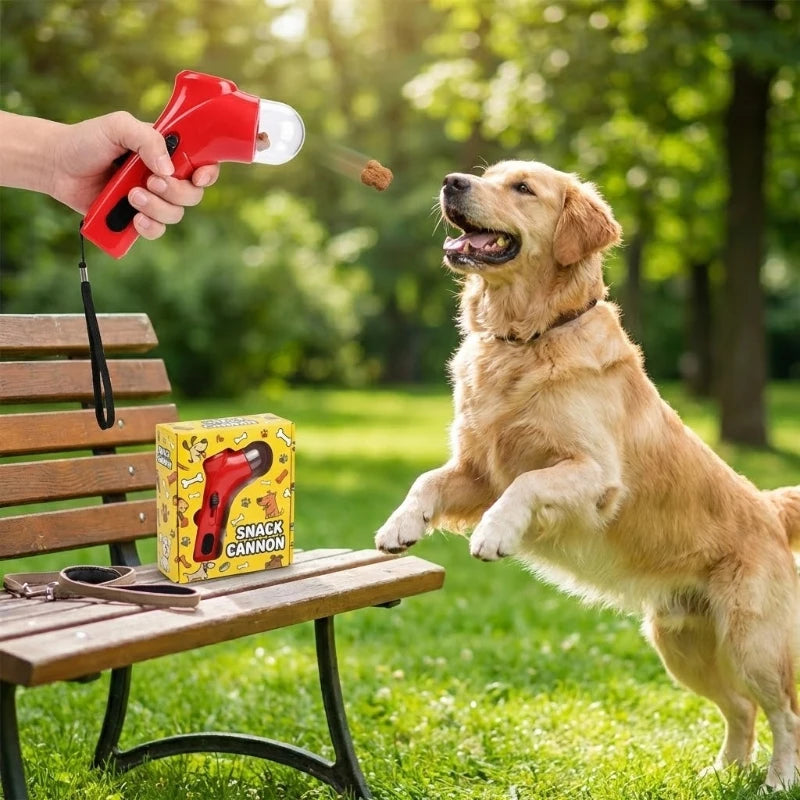 Pet Dog Treat Launcher Toy Interactive Food Catapult Feeder for Puppy Outdoor Training Snack Shooter Gun Pet Supplies Accessori