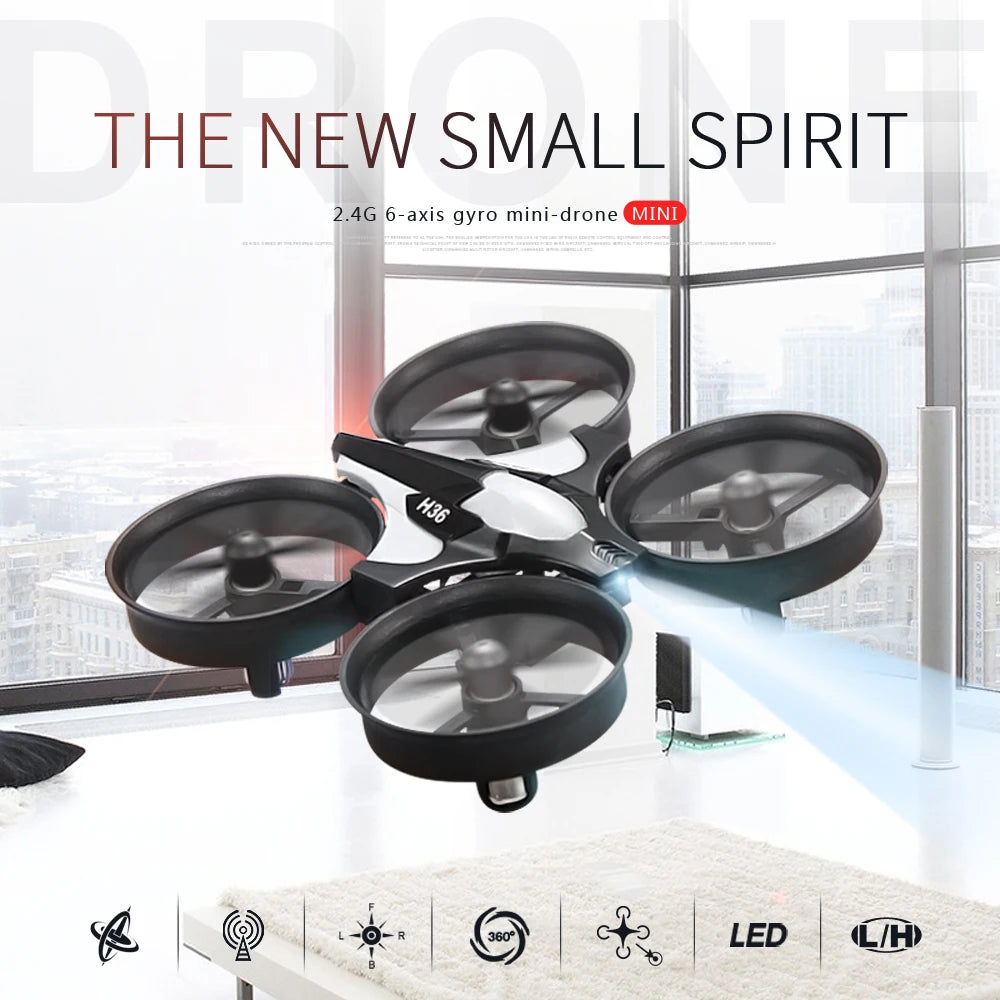 H36 Mini Drone 6-Axis Headless FPV Drones Pocket Remote Control Helicopter Plane RC Dron Quadcopter Toys Christmas Gift for Kids