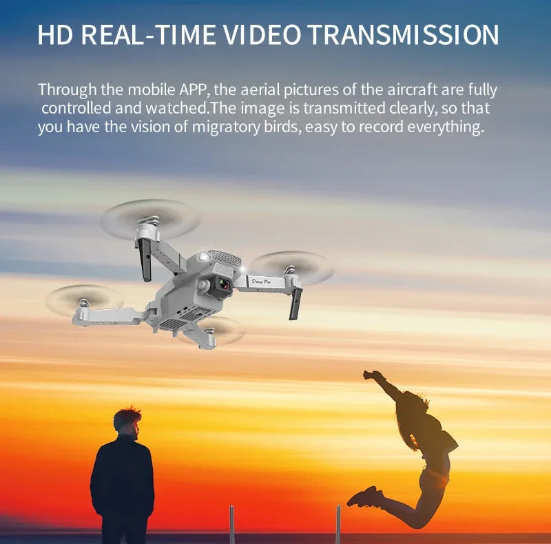 2025 E88 Pro WiFi FPV Drone with Single Dual 4K 1080P Camera Wide Angle HD Altitude Hold Foldable Quadcopter RC Helicopter Toy