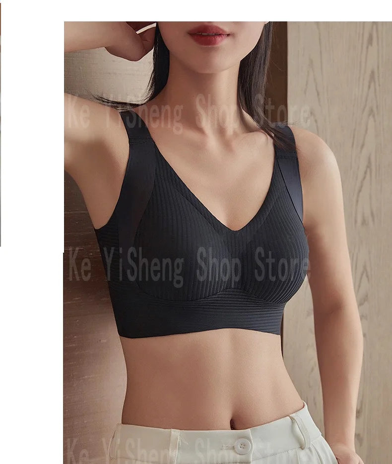 Lingerie women's bra anti-sagging large size adjustable seamless breast bra for women comfortable sexy