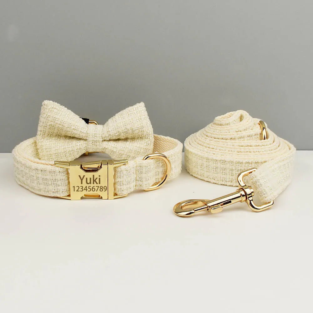 Custom Engraved Nameplate Dog Collar Leash Harness Set Personalized Pet Accessories for Dogs