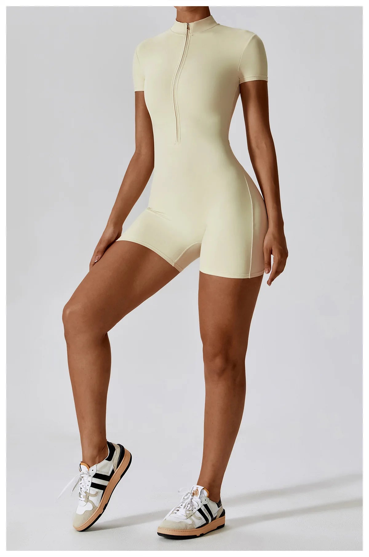 Summer Zipper Jumpsuits Short Sleeve Yoga Bodysuit Women's Yoga Set Gym Tracksuit Push-up Workout Clothes Dance Fitness Bodysuit