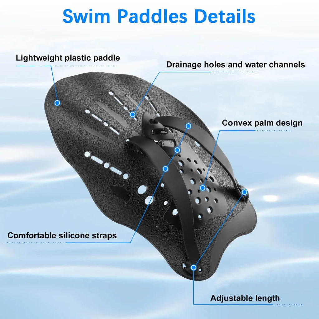 Swimming Paddles for Hands Swimming Training Hand Paddles Flippers with Adjustable Silicone Straps Women Men Children Unisex