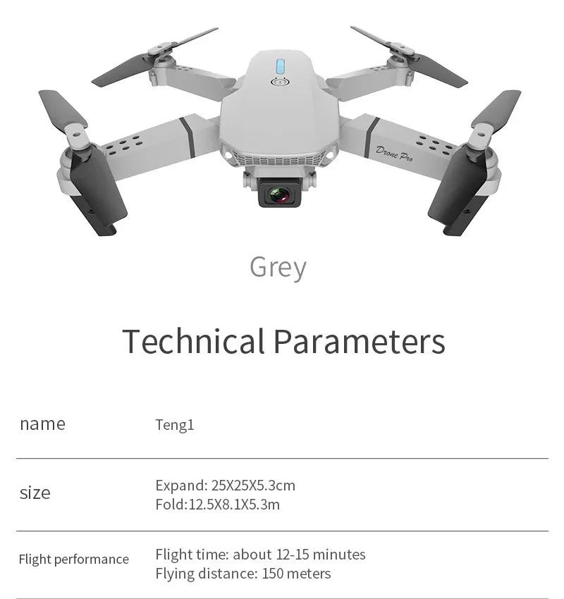 2025 E88 Pro WiFi FPV Drone with Single Dual 4K 1080P Camera Wide Angle HD Altitude Hold Foldable Quadcopter RC Helicopter Toy