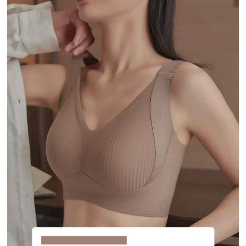 Lingerie women's bra anti-sagging large size adjustable seamless breast bra for women comfortable sexy