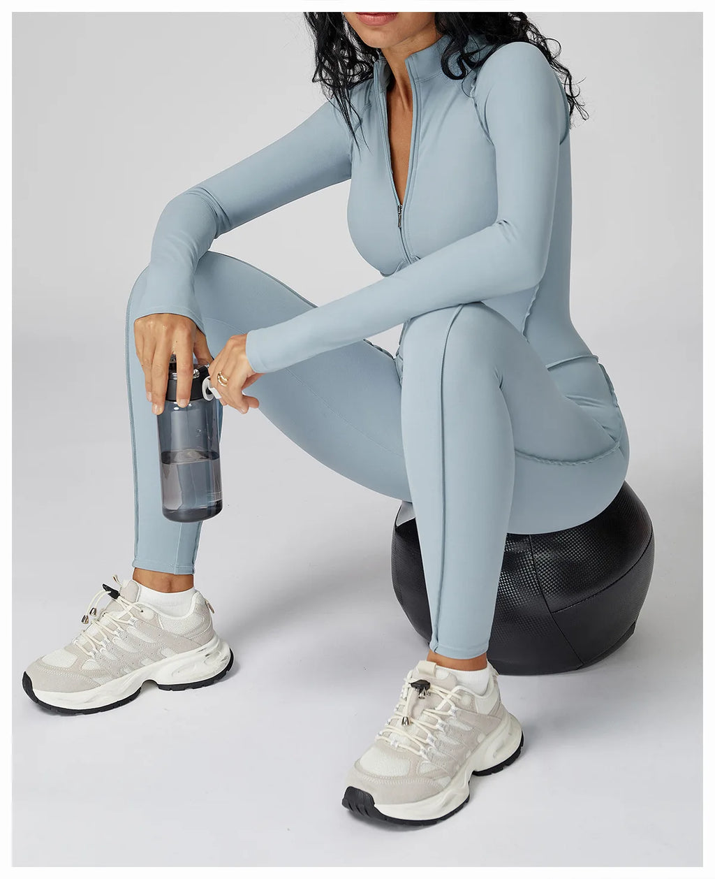 Yoga Bodysuit Long Sleeved Women's Tracksuits Gym Zipper Jumpsuits Sports Workout High-intensity Fitness One-piece Tights Suit