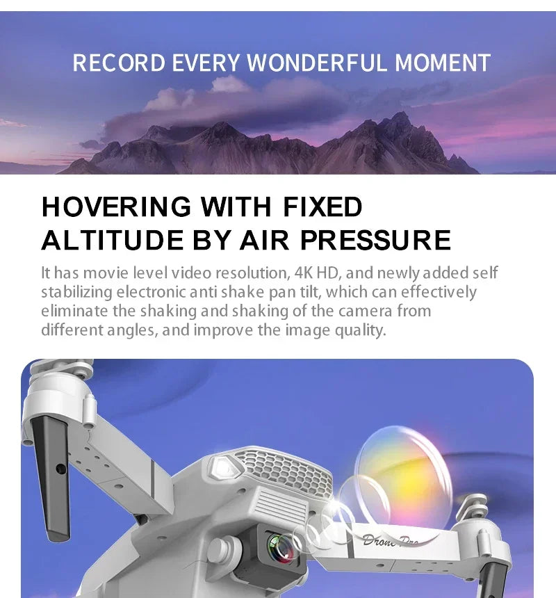 2025 E88 Pro WiFi FPV Drone with Single Dual 4K 1080P Camera Wide Angle HD Altitude Hold Foldable Quadcopter RC Helicopter Toy