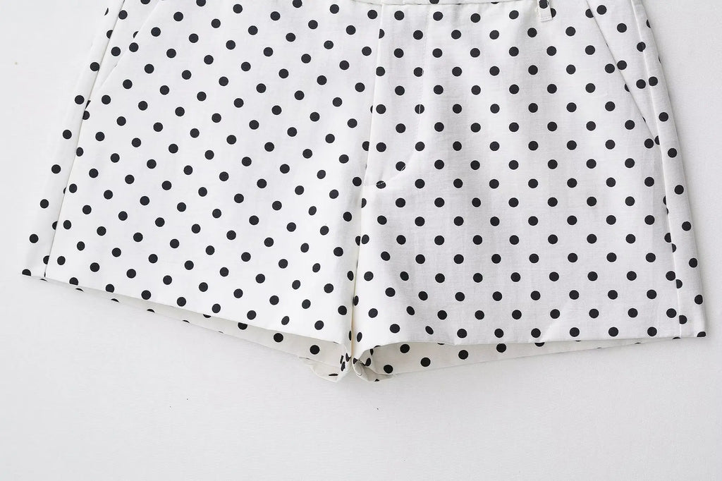 HH Woman Autumn Long Sleeves Turtleneck Zipper With Pockets Drawstring Casual Coats Women Fashion Polka Dot Printed Jacket