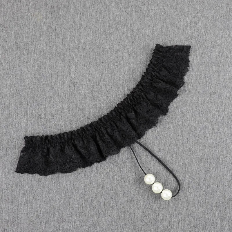 Lingeries Sexy G-String Women's Thongs Sexy Pearl Beaded Pantiesr for Women Low Waist T Shaped Crotchless Woman Lace Lingerie