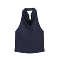 MUJER 2026 Halter Tops for Women Black Satin Backless Top Female Pink Summer Beach Top Woman off Shoulder Camisole Top Women