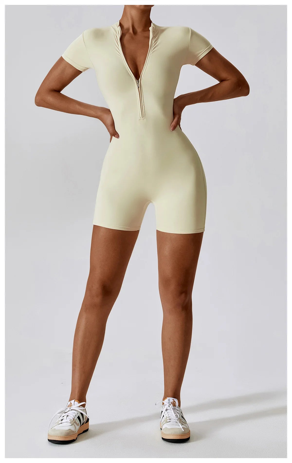 Summer Zipper Jumpsuits Short Sleeve Yoga Bodysuit Women's Yoga Set Gym Tracksuit Push-up Workout Clothes Dance Fitness Bodysuit