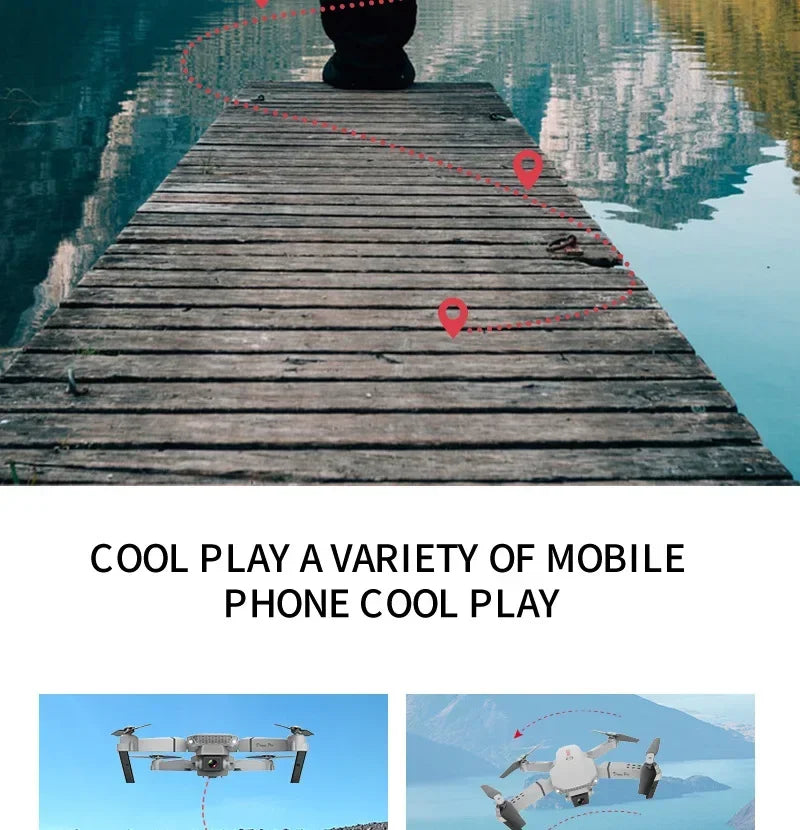 2025 E88 Pro WiFi FPV Drone with Single Dual 4K 1080P Camera Wide Angle HD Altitude Hold Foldable Quadcopter RC Helicopter Toy