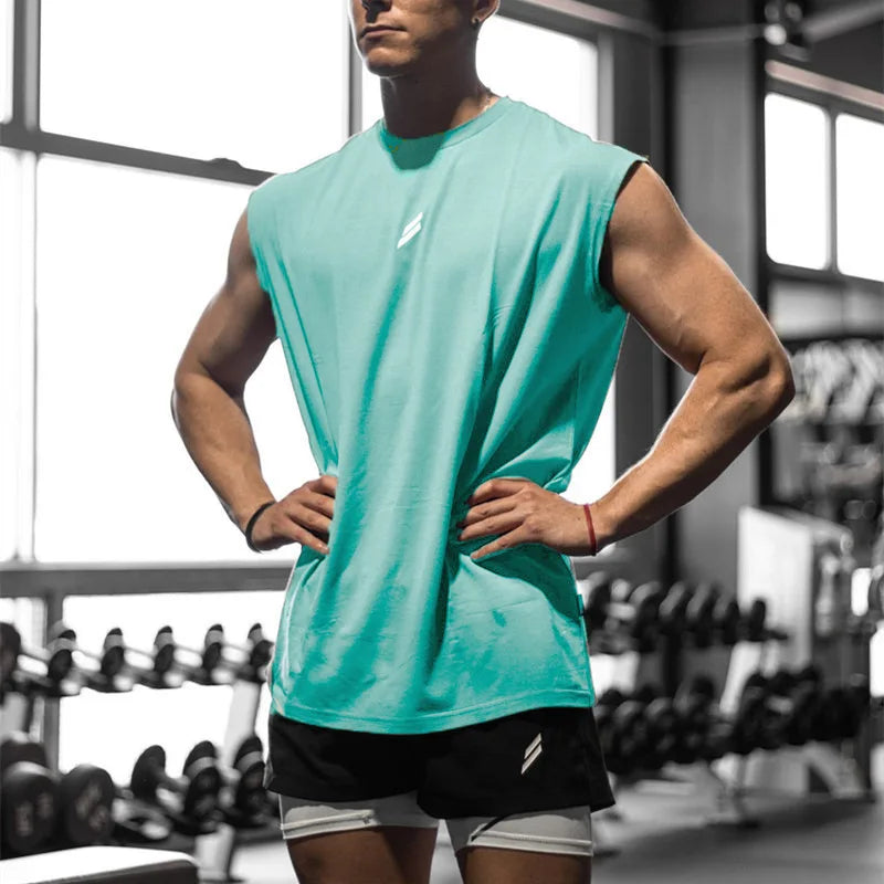 Sleeveless T-shirt Men Quick-drying Fitness Bodybuilding Shirt Male Fashion Basketball Vest Mesh Breathable Summer Gym Tank Men