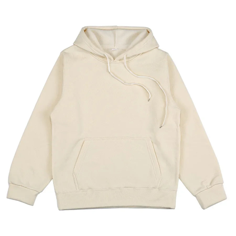 Men's and Women's Solid Color Pocket Hoodies Sports Fitness Sweatshirts Fashionable Casual Pullovers Multi Color