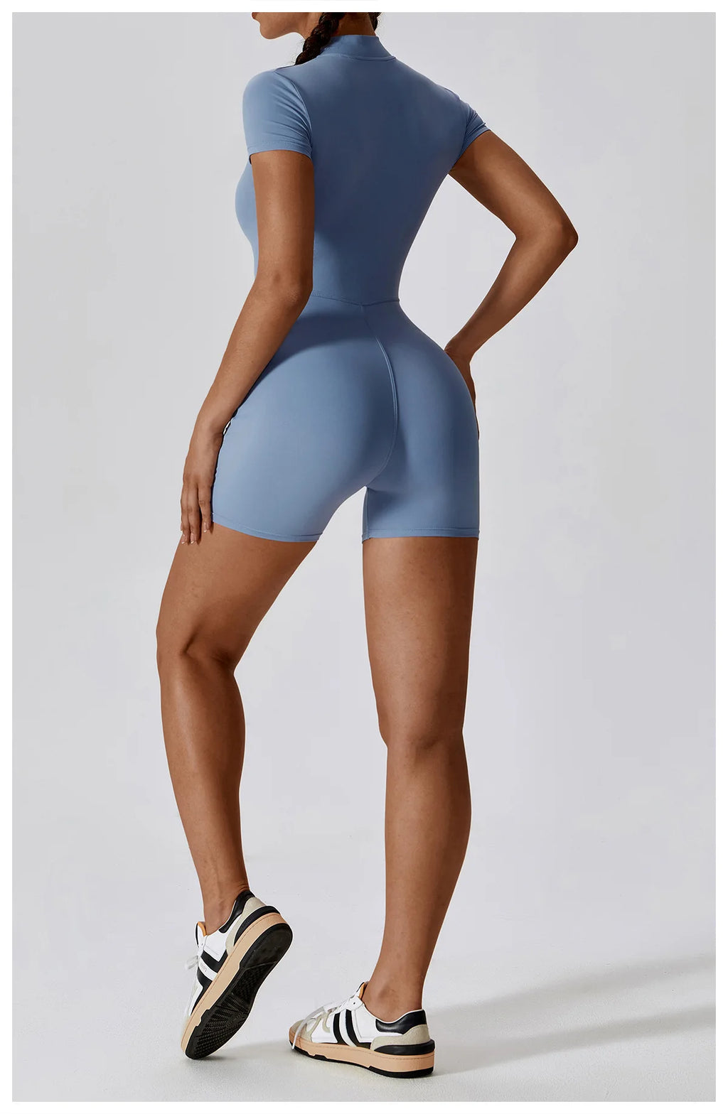 Summer Zipper Jumpsuits Short Sleeve Yoga Bodysuit Women's Yoga Set Gym Tracksuit Push-up Workout Clothes Dance Fitness Bodysuit