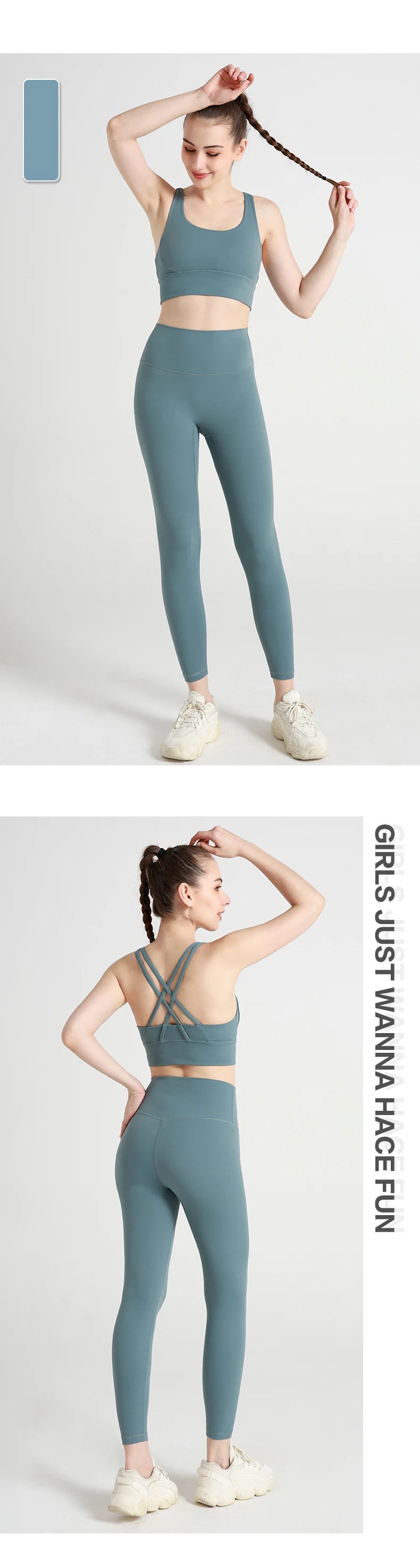 2024 New 2 Piece Yoga Clothes Women's Tracksuit Quick Dry Set Breathable Fitness Suit Fitness Clothing Sports Bra Leggings Suit