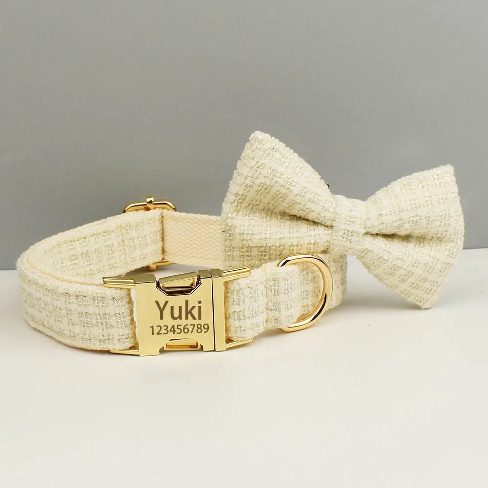 Custom Engraved Nameplate Dog Collar Leash Harness Set Personalized Pet Accessories for Dogs