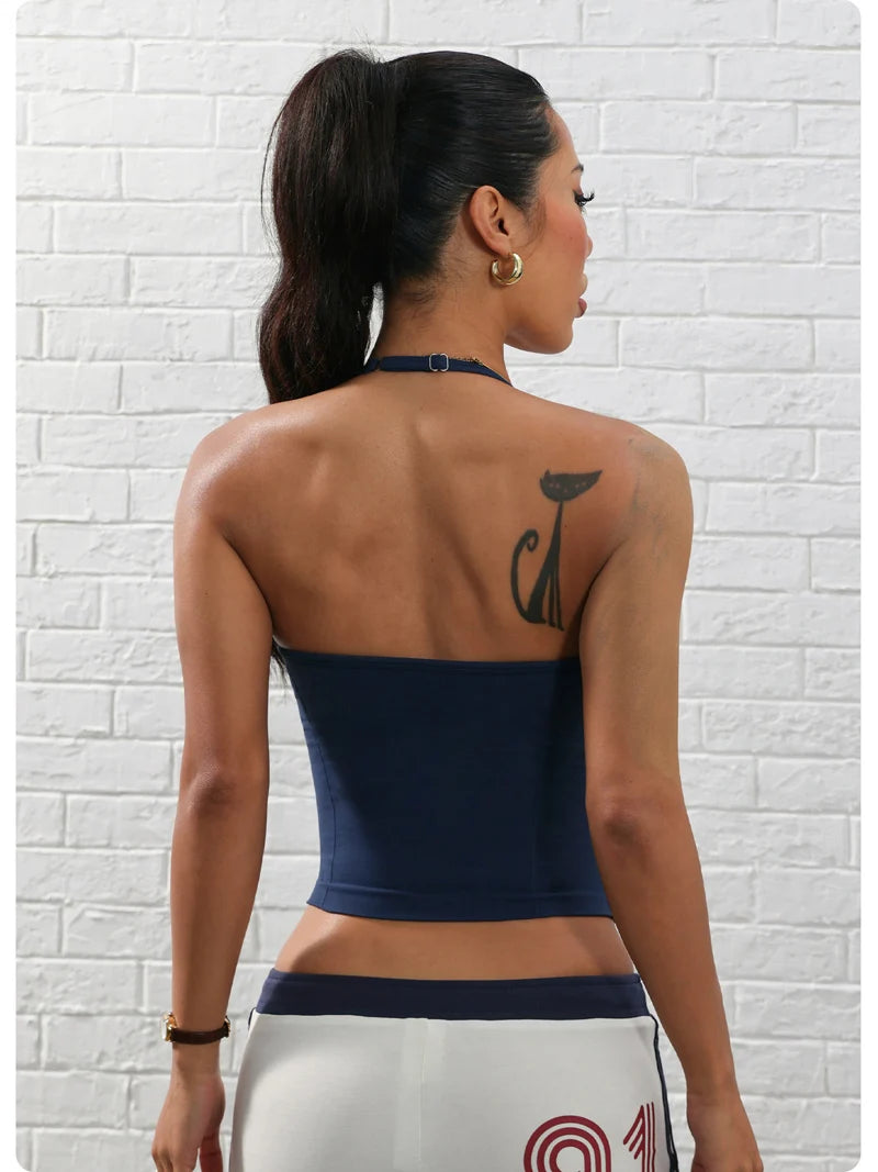 Adjustable Strappy Gym Top Backless Gym Clothes Women Scrunch Bra Removable Cups Yoga Tank Workout Outfits Tops Sports Vest