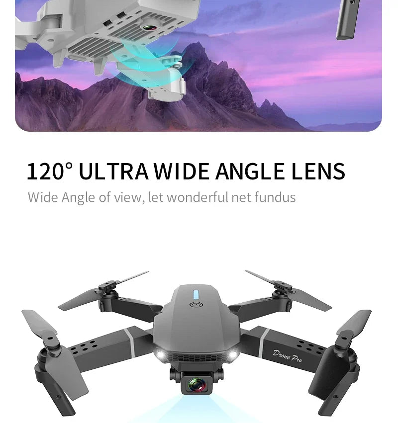 2025 E88 Pro WiFi FPV Drone with Single Dual 4K 1080P Camera Wide Angle HD Altitude Hold Foldable Quadcopter RC Helicopter Toy