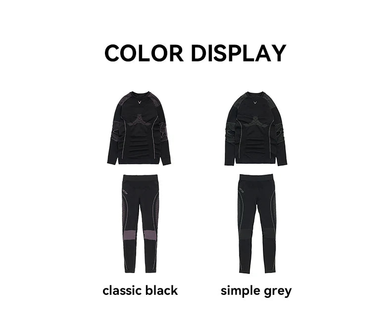VECTOR Men Women Ski Thermal Underwear Sets Quick Dry Functional Compression Tracksuit Tight Snowboarding Tops and Pants Adult